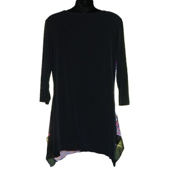 2 for/$25 Nygard Paisley Clown Face Shark bit Flutter Hem V Neck Tunic Size M - Picture 5 of 8